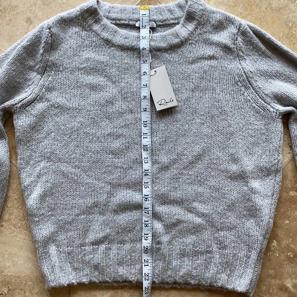 Rails Sybil Puff Sleeve Wool Cashmere Alpaca Blend Grey Sweater SIZE: L